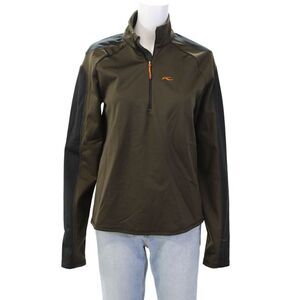 Kjus Women's Quarter Zip Pullover Athletic Sweatshirt Brown Size L